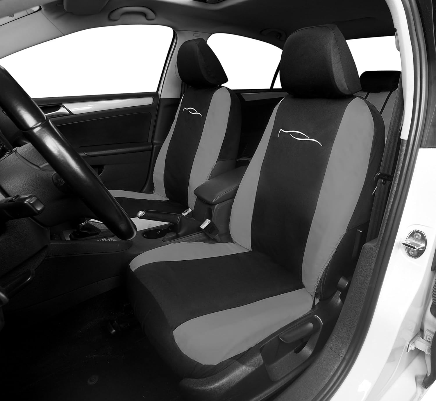 Susy Shop Set Coprisedili Per Auto Universali Con Schienale Posteriore Con 2 Zip, Fodere Auto Airbag Compatibili (Nero/Blu Royal)