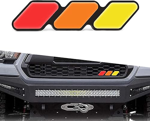 Miniatura 1 de ZKFAR Paquete de 1 emblema de rejilla ranurada tricolor, accesorios para rejilla de automóvil, compatible con Tacoma 4Runner Tundra Sequoia Rav4