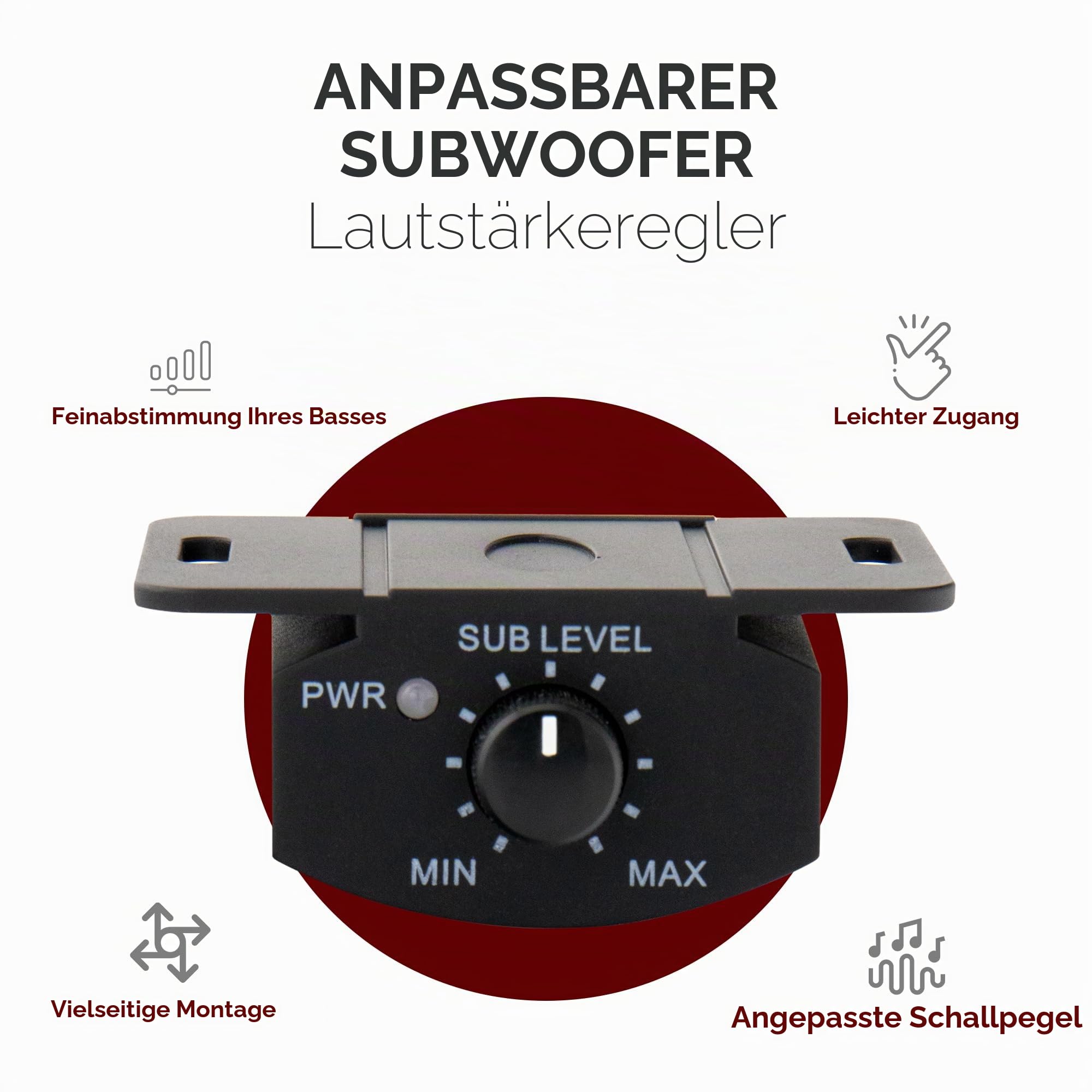 Caliber Untersitz Subwoofer Aktiv – Aktiv subwoofer für Auto - 500W – Verstärker - Bassbox - Car HiFi – 290 x 210 x 72 mm – Schwarz