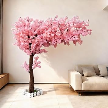 Artificial Cherry Blossom Trees, 6ft Faux Cherry Blossom Tree for Office Home Wedding Office Living Room House Indoor Outdoor Decor,Pink-6x5ft