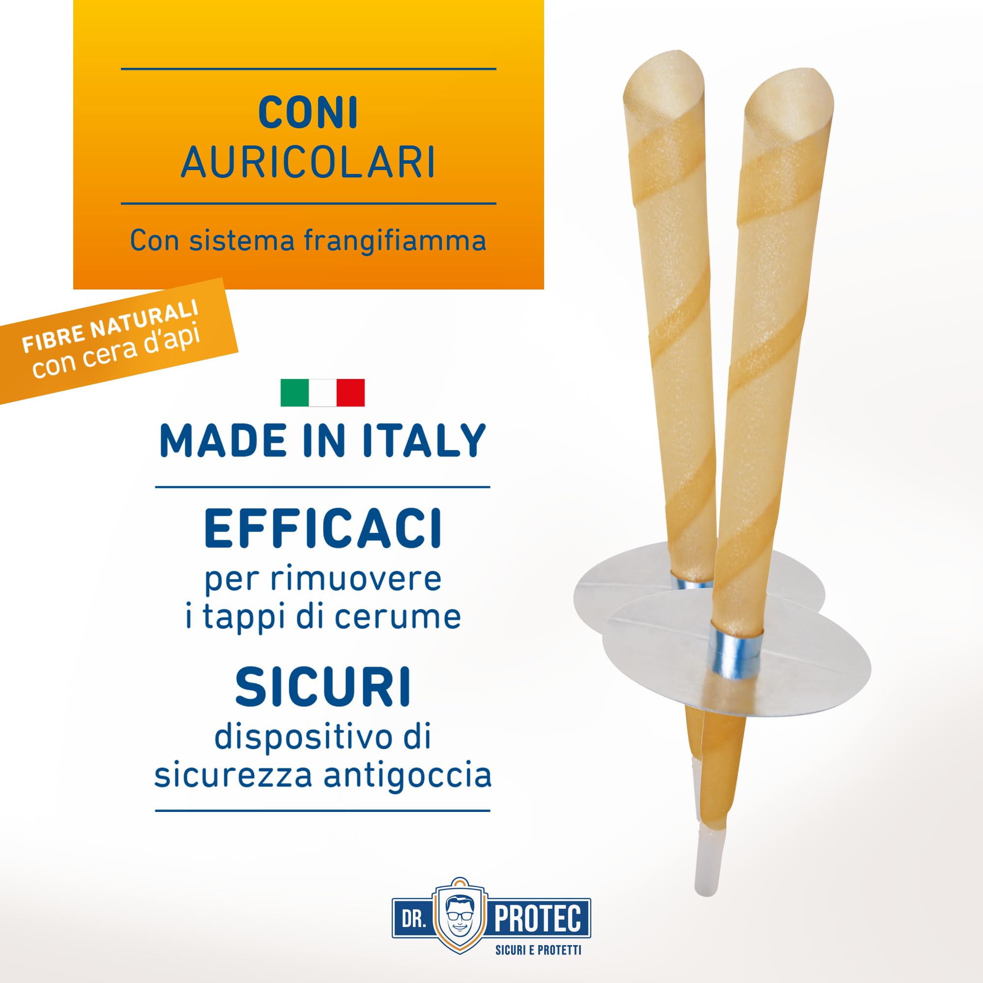 Dr Protec, Cono Auricolare con sistema frangifiamma, 2 coni per confezione