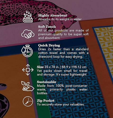 Miniatura 2 de Toalla de piscina o playa de gran tamaño hecha de materiales sostenibles (rosa flamenco)