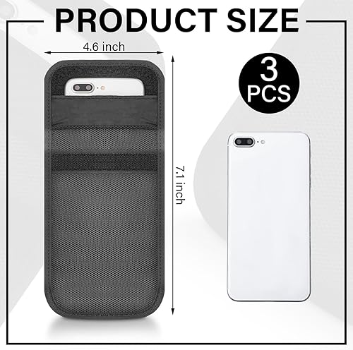 Miniatura 8 de Xuhal Faraday Bag - Funda de seguridad para smartphone, resistente a la intemperie, de nailon, bloqueo de señal, de 7.1 x 4.6 pulgadas, se adapta a