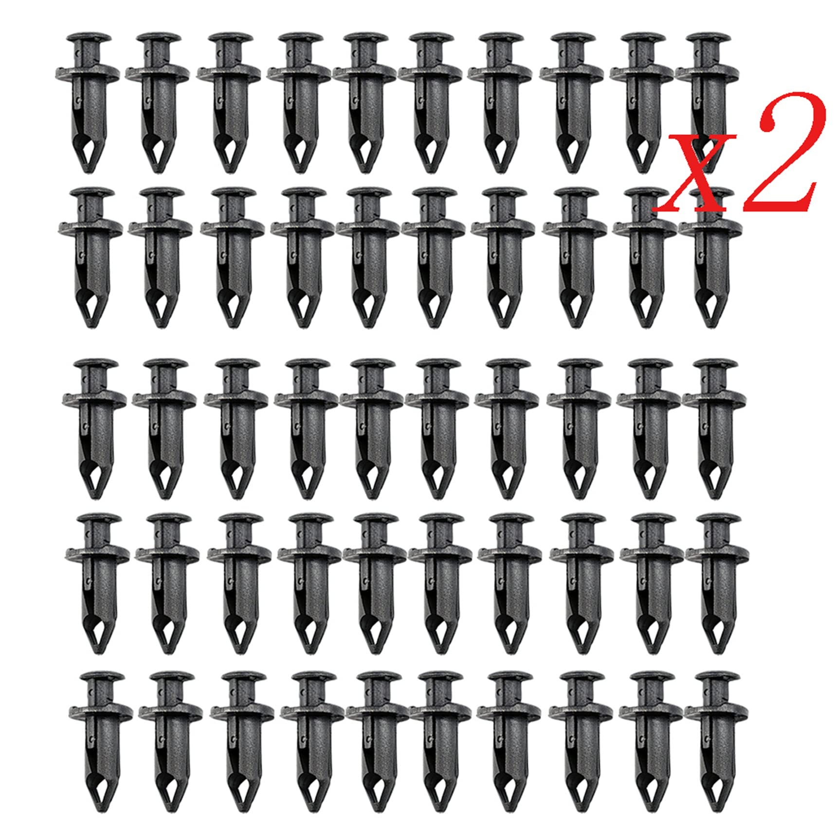 RainMan S 100 pcs Car 8mm Dia Hole Plastic Rivets Fastener Auto Fender Bumper Push Pin Clips