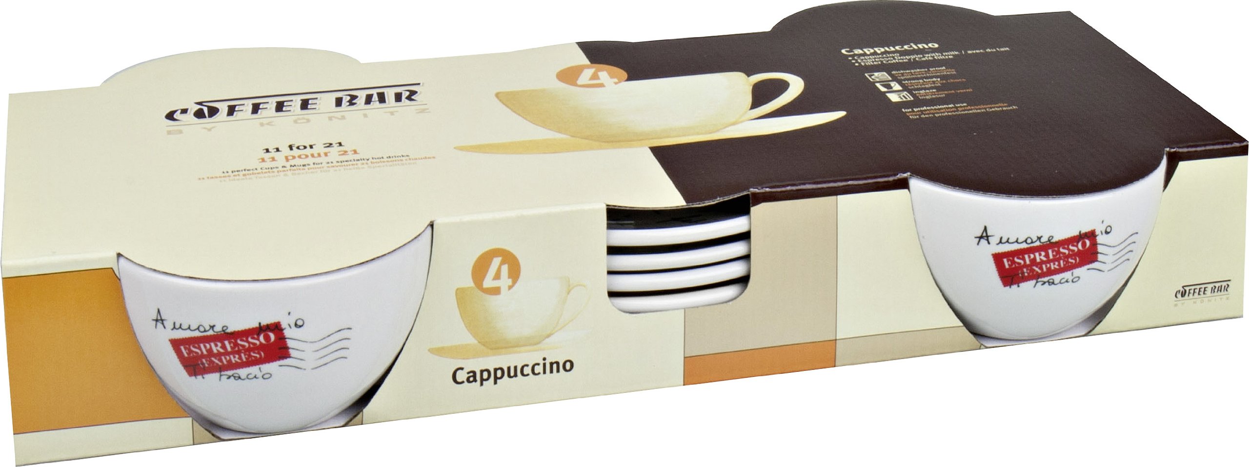 Konitz - Lot De 6 Tasses Et 5 Soucoupes - Service à Café Multicolore