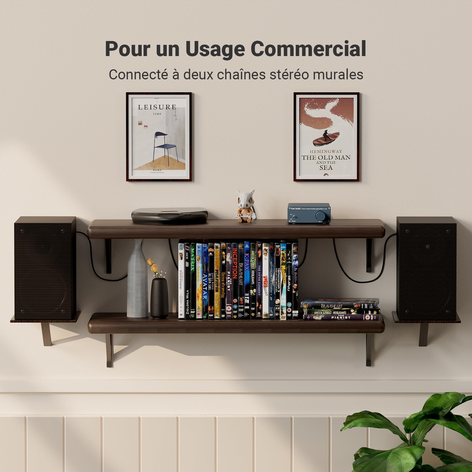 Fosi Audio V1.0G Amplificateur Audio 2 Canaux, 50 W x 2 Mini Amplificateur Stéréo Hi-Fi, Amplificateur de Puissance TPA3116 Intégré Classe D avec Contrôle pour Home Cinéma