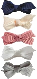 Baby Wisp® 5 Tiny Hair Bows Clips for Baby Girls Fine Hair Infants, Girl Hair Accessories, Boutique Bows,Hair Clips, Baby Girl Infant,Newborn Baby Girl Gifts, Snap Clips, Tiny Bows, Barrettes
