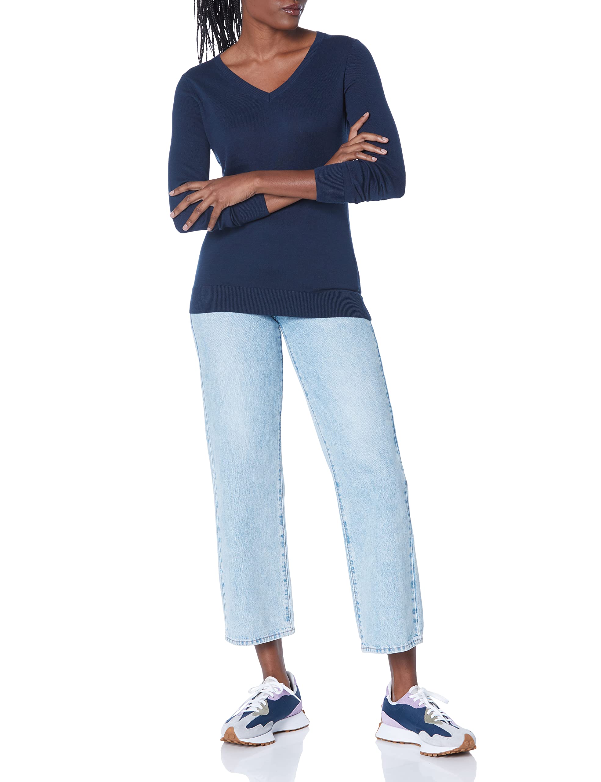 Amazon Essentials Maglione con Scollo A v A Maniche Lunghe Leggera con vestibilità Classica (Taglie Forti Disponibili) Donna