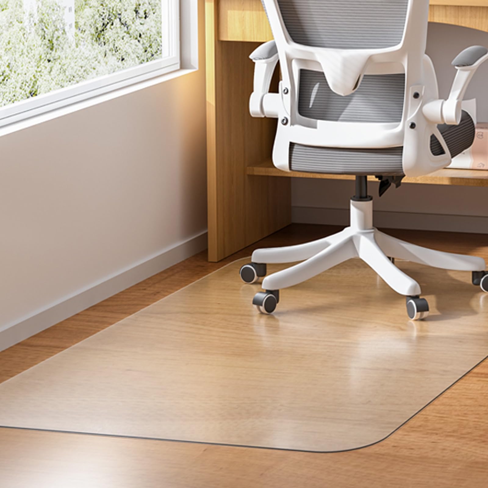 Tapis de sol transparent pour bois et carrelage 40 x 60 cm, 80 x 140 cm, 120 x 150 cm, protection en PVC durable contre les déversements et les rayures, ne jaunit pas, facile à enrouler (80 x 100 cm)