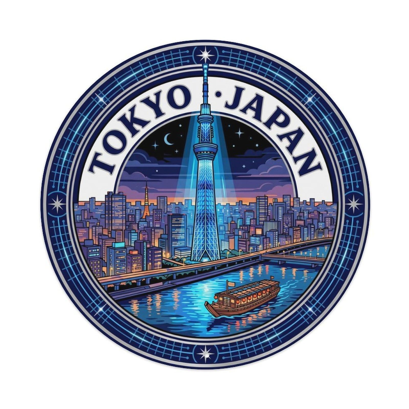 Tokyo Skytree Ink Temple Travel Heritage Landmark Metal Tin Sign