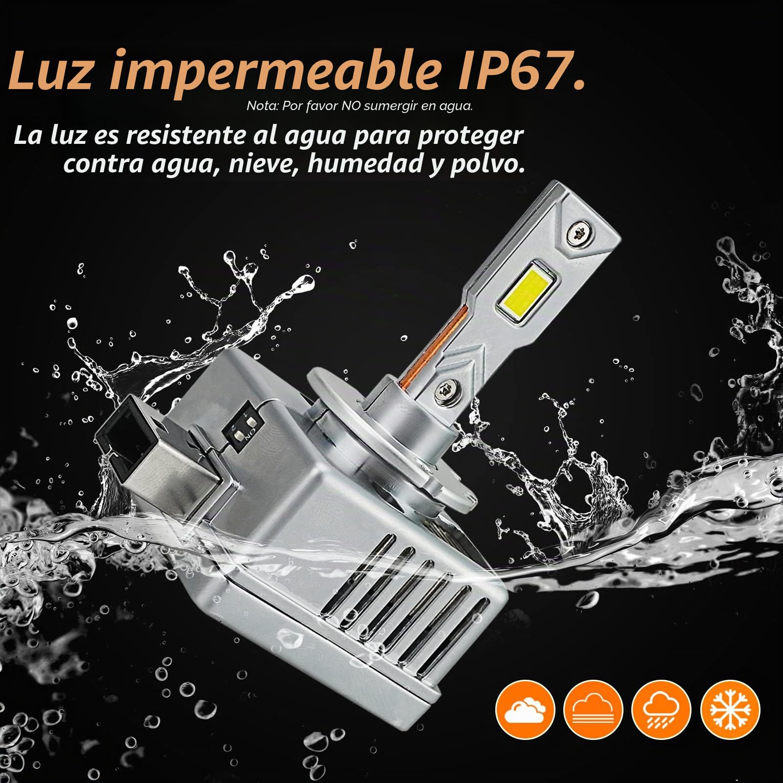 D-Lumina Bombilla D1S D1R D1C LED para Faros Delanteros de 90 W 18000LM 6500K xenón Blanco Brillante, Kit de conversión de Luces HID de xenón,Plug and Play a balat HID Original, Paquete de 2