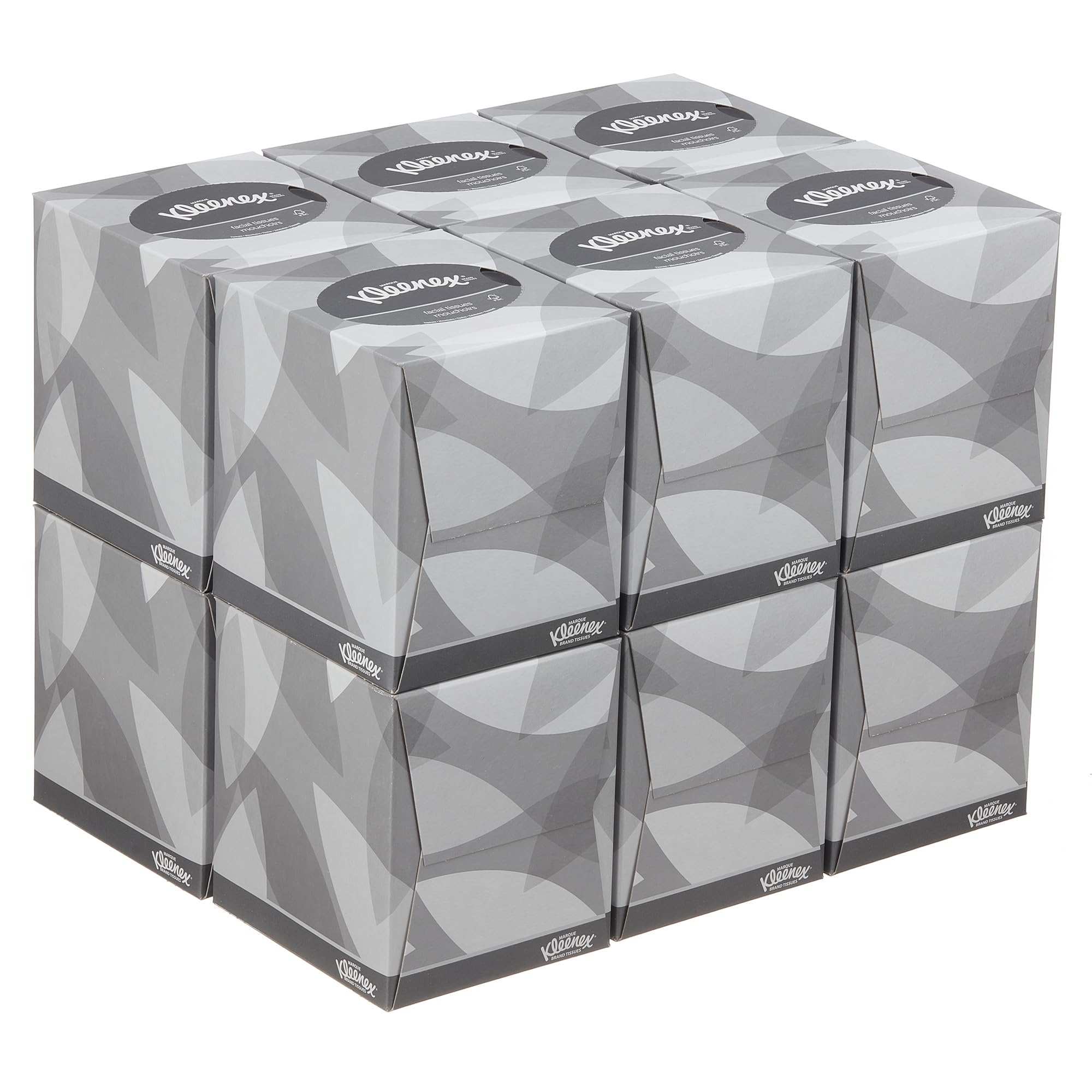 Kleenex Caja de Pañuelos Cúbicos 8834, 2 Capas, Suaves y Resistentes, Sin Fragancia, 12 Cajas x 88 Hojas (1.056 total)