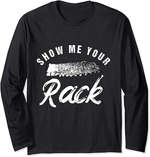 Show Me Your Rack | Funny Smoked BBQ Ribs Lover Manga Larga