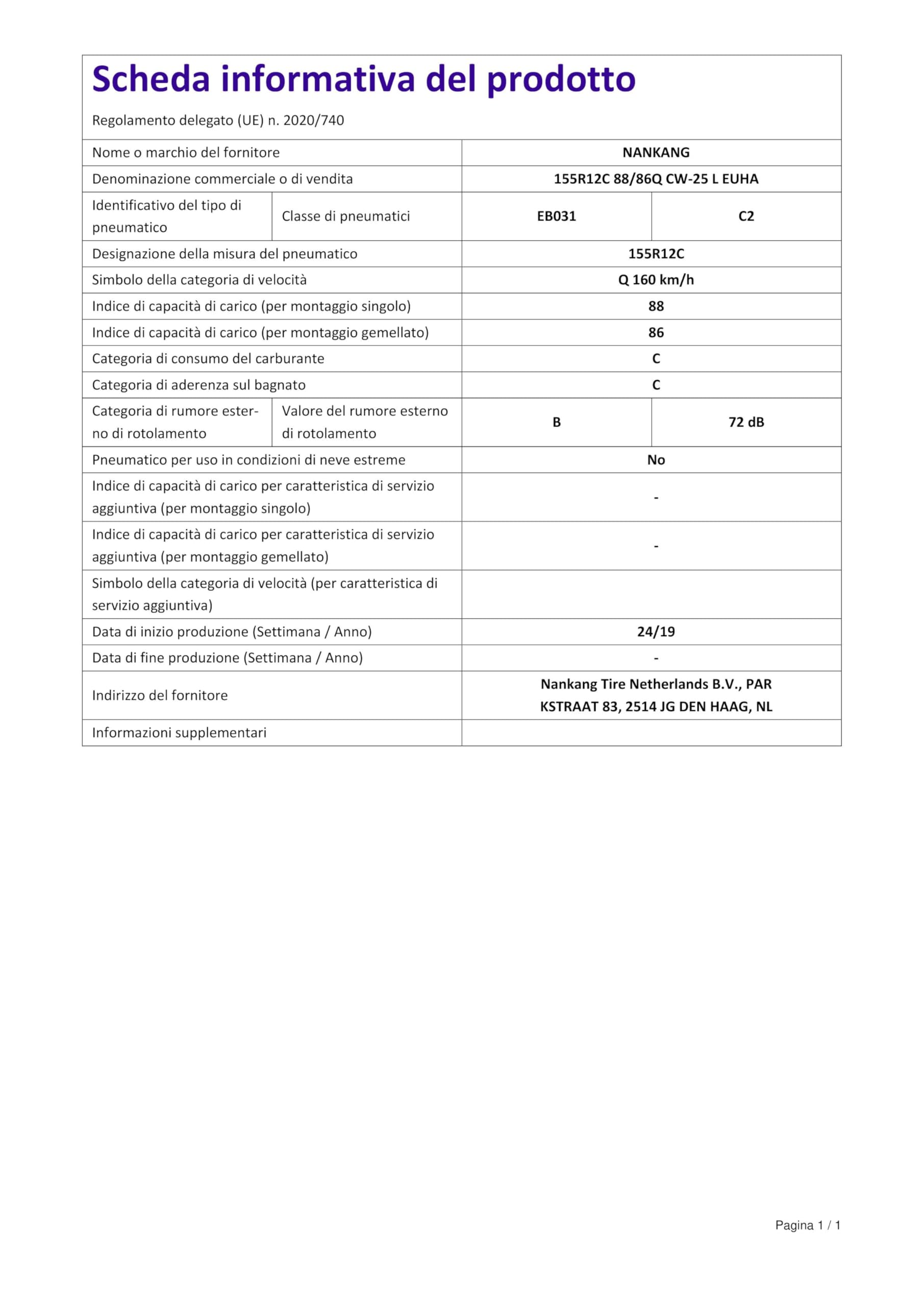 Pneumatico Nankang CW-25 155 R12C 88/86Q – Per Furgoni, Misura Estate, Modello 53675, Robusto E Affidabile - 5