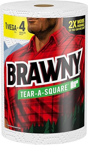 Vista 4 de Brawny® Tear-A-Square® Toallas de papel, 6 rollos triples = 18 rollos regulares