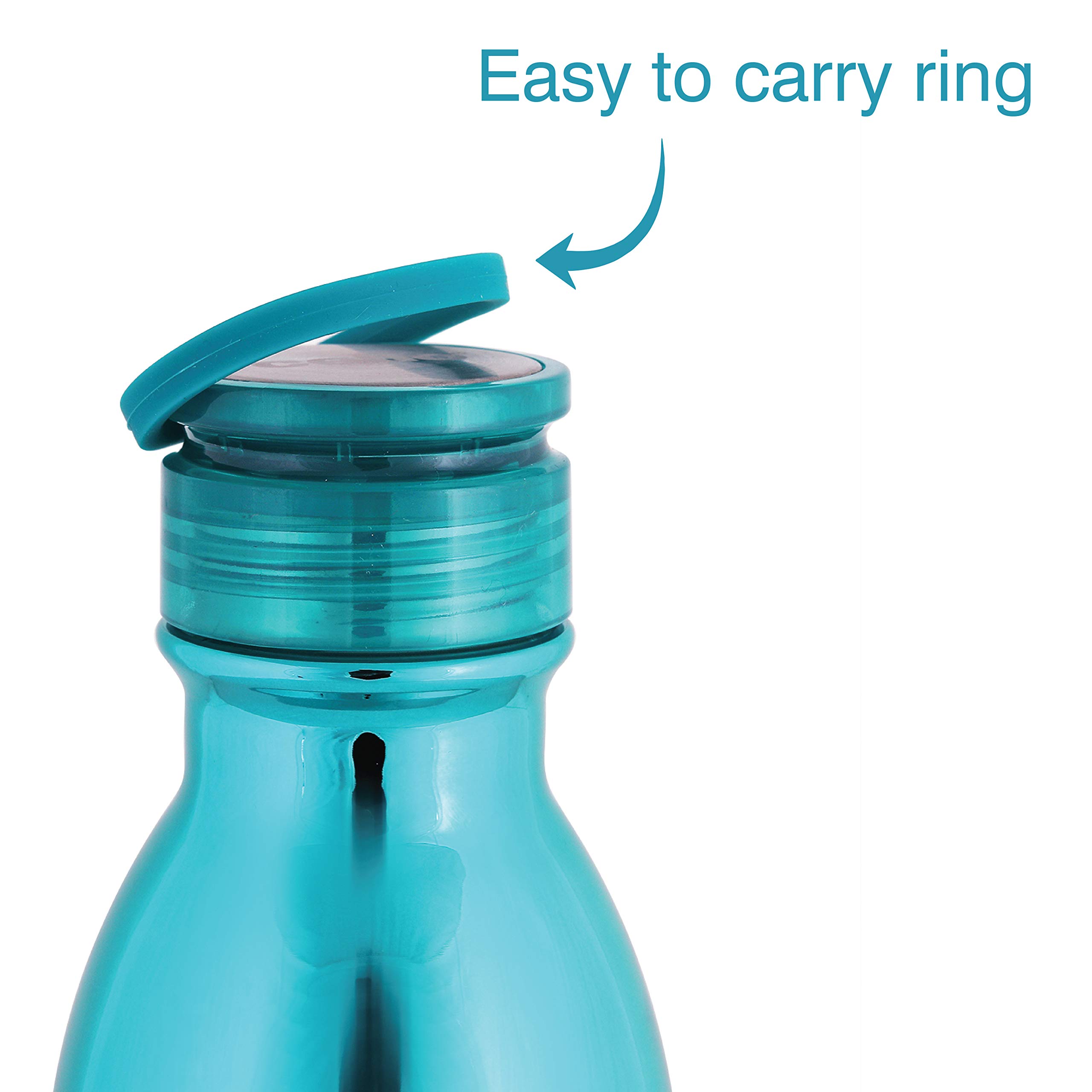 Cello Shimmer Stainless Steel Double Walled Water Bottle | Hot & Cold Water Flask | 600ml | 1 Unit | Blue - Image 8 thumbnail