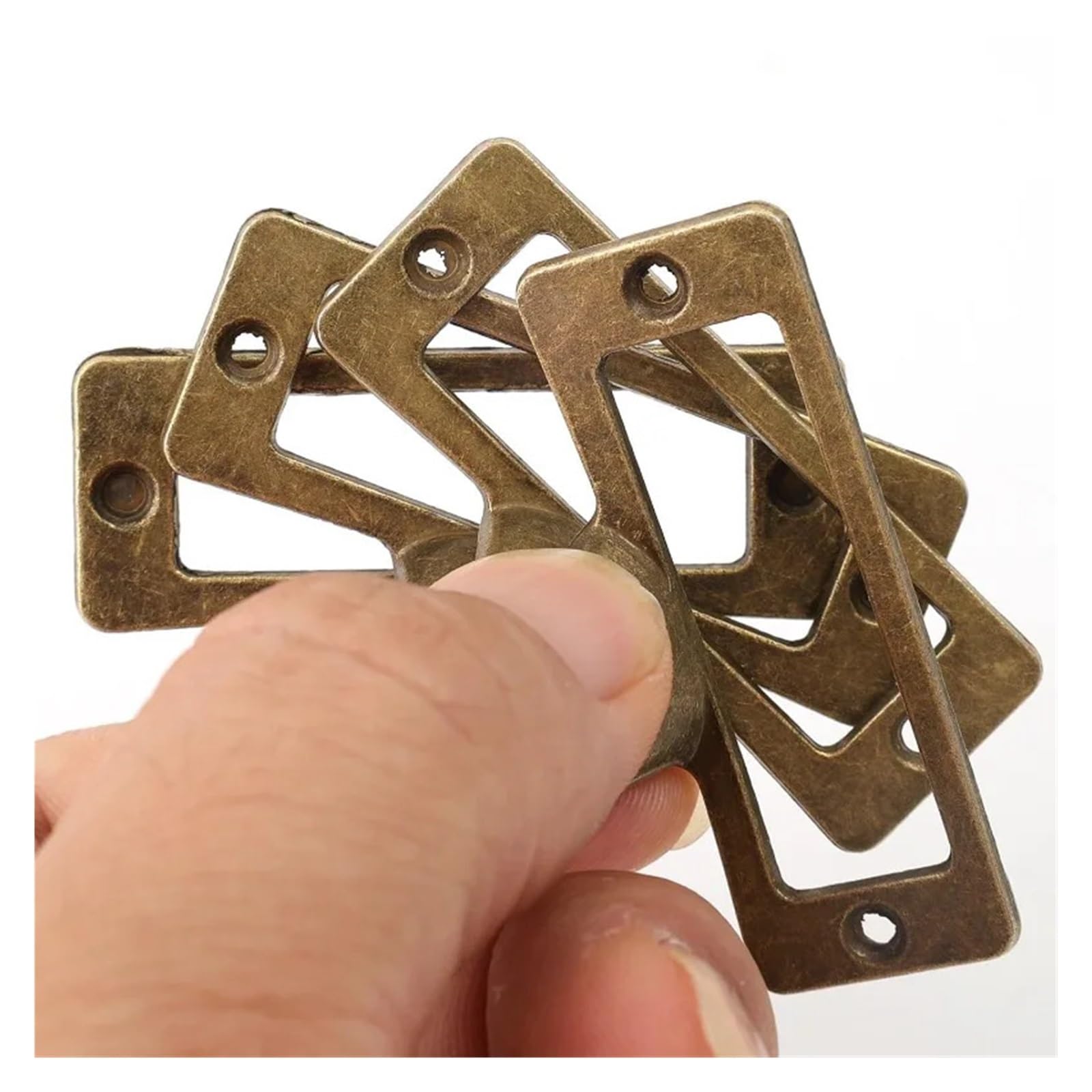 Cidegoo 50 Pcs Antique Brass Label Holder Pull Handle for Cabinet Drawer Name Card Tag