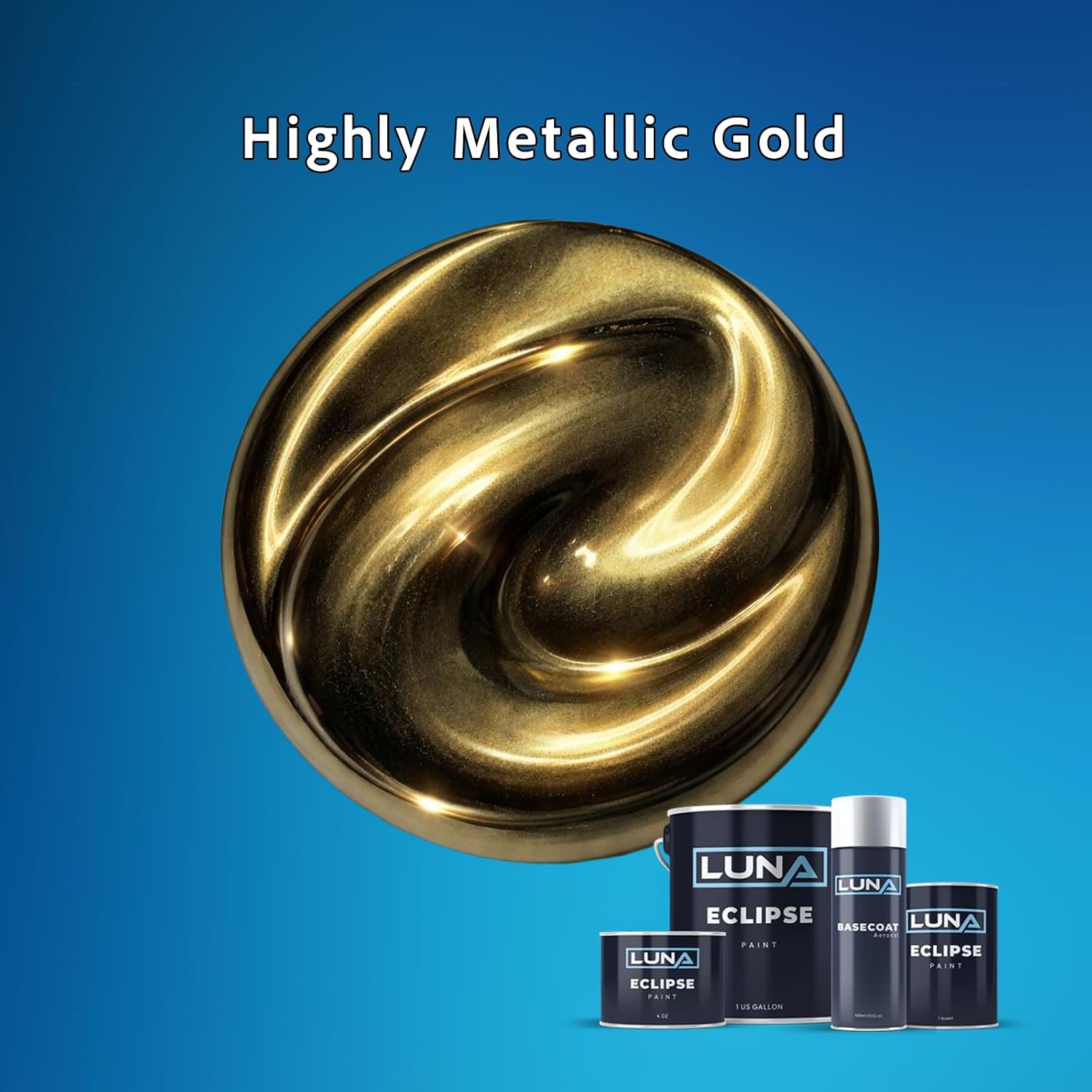 Hawaiian Coral Metallic Automotive Midcoat Paint (1 Gallon): Ready to Spray Body Paint for Full Vehicle and Large Projects, Use with Primer Basecoat and Clearcoat, Luna Eclipse