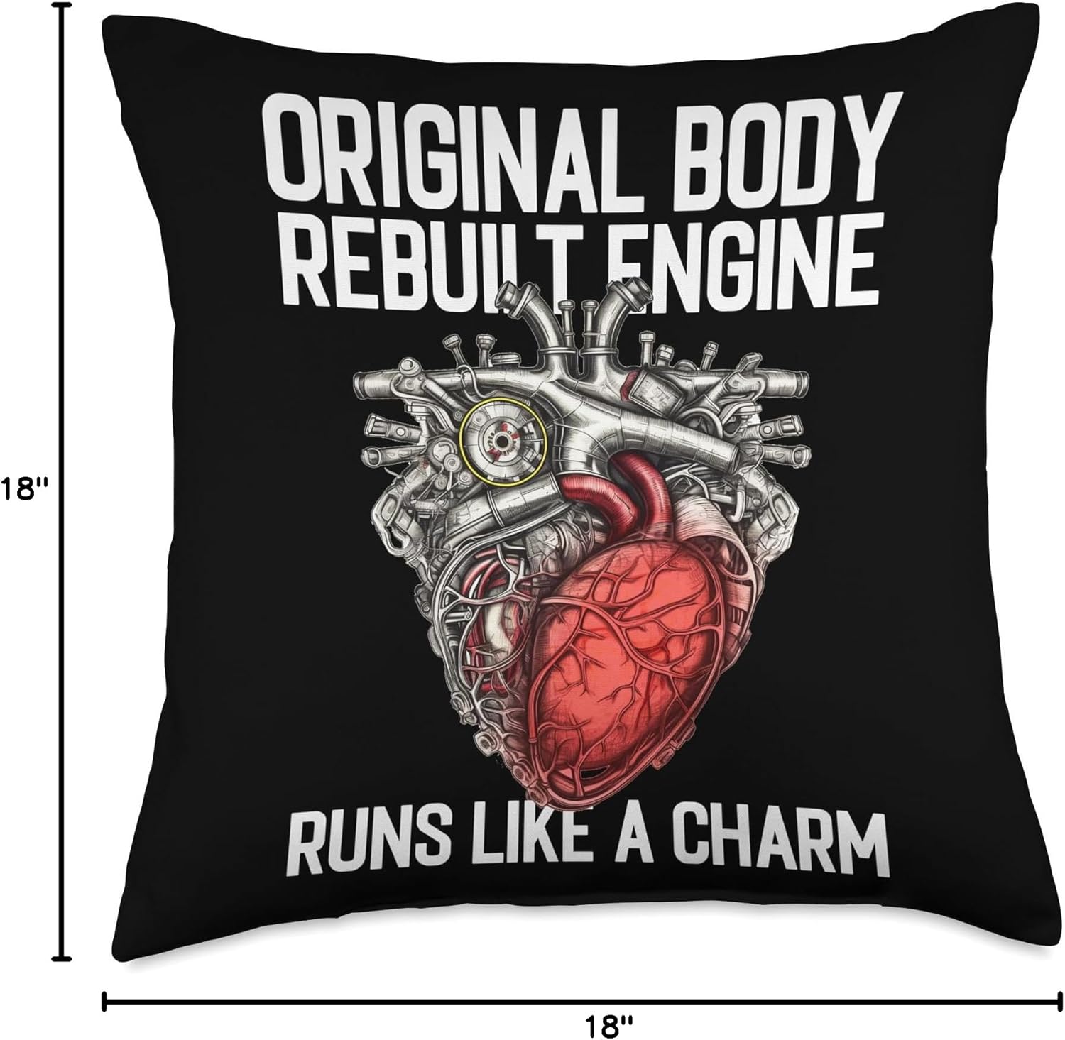 Funny Open Heart Surgery Recovery Survivor for Men Bypass Throw Pillow