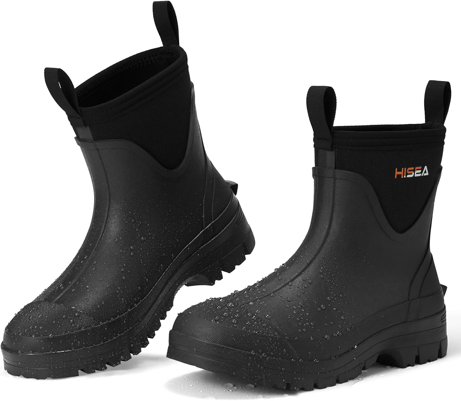 HISEA Mens Mud Boots Short Garden Shoes Ankle Hight Waterproof Neoprene Rubber Rain Boots - Image 6