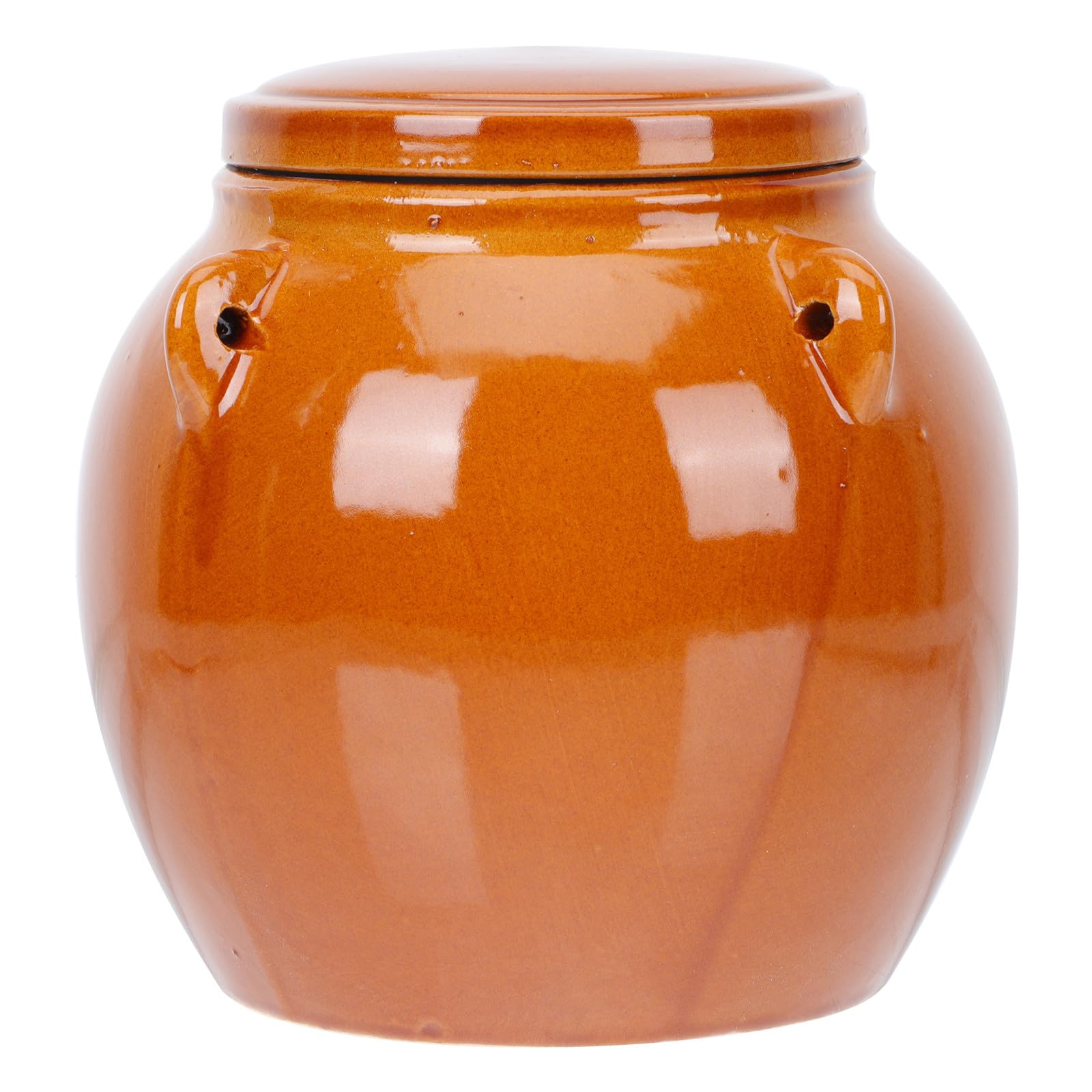 Milisten Tarro de Cerámica Sellado Estilo Retro con Tapa Hermética para Almacenar Encurtidos y Alimentos, Recipiente Marrón Fácil de Guardar para Cocina y Fermentación