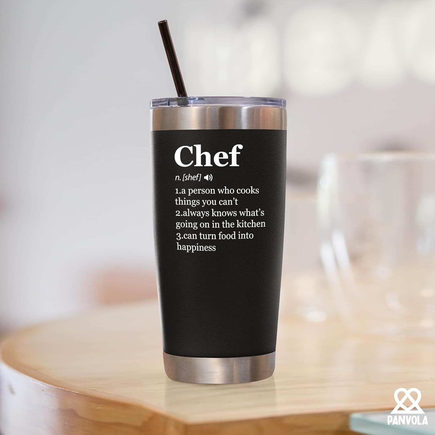 Chef Definition Chef Gifts Vacuum Insulated Tumbler Cook Sous Chef Pasty Baker Baking Baking Gifts Culinary Student Teacher Head Chef Travel Mug with Lid Straw 20 oz Black - Image 7