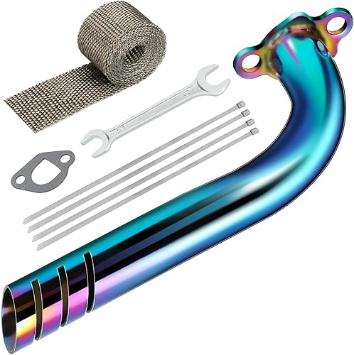 Mini kit de cabezal de tubo de escape para Predator 212cc 224cc 196cc Coleman CT200U BT200X CT200U-EX KT196 Go Kart Baja Warrior TrailMaster MB200