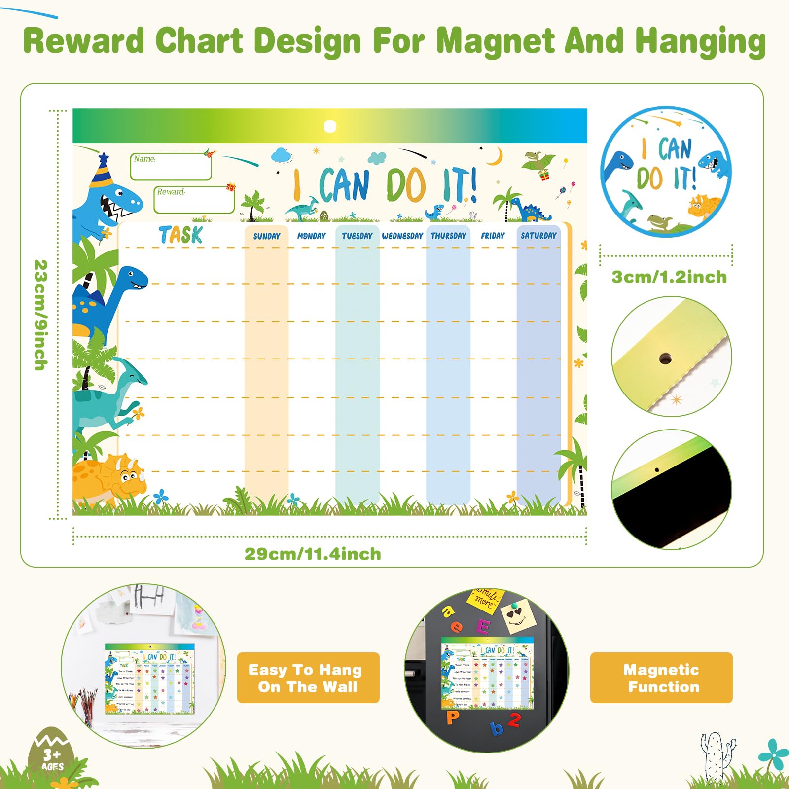 WERNNSAI Reward Chart for Kids – Visual Timetable Magnetic Behavior ...