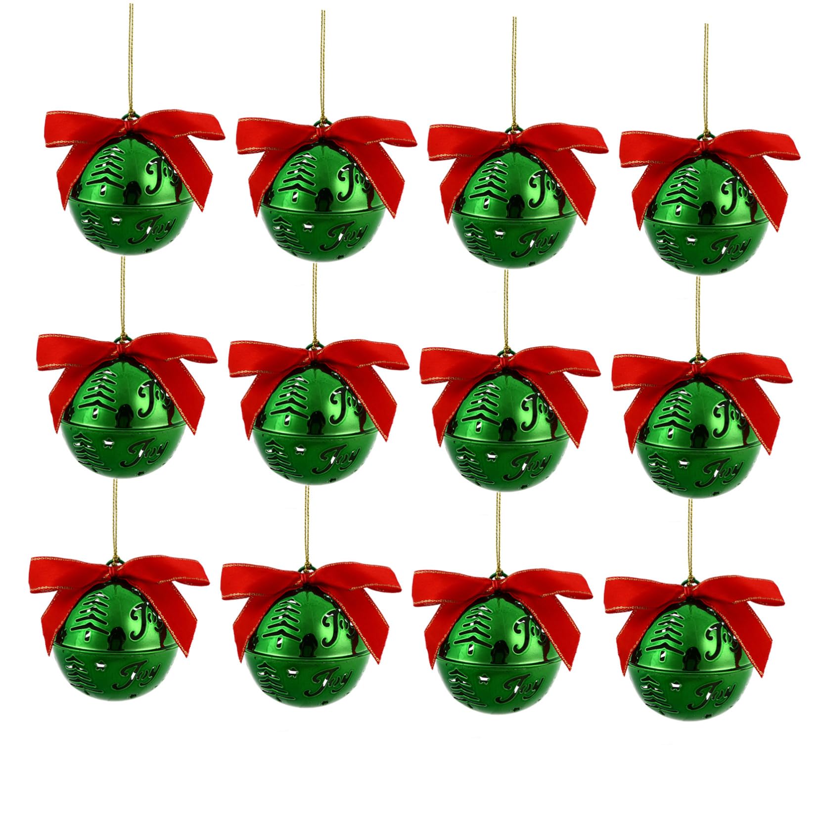 12pezzi Campane di Natale Appendibili Decorazione per Albero di Natale Appendi Ornamenti Sospesi per Casa Stile Casuale