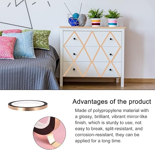 Miniatura 3 de Cinta de película de poliéster metalizado en tono dorado para pared decorativa, embalaje, impresión -0.27 pulgadas x 164 pies1 rollo