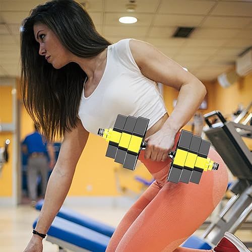 Miniatura 6 de Juego de mancuernas ajustables, juego de pesas libres con conector, ejercicios de fitness para gimnasio en casa, adecuado para hombres y mujeres