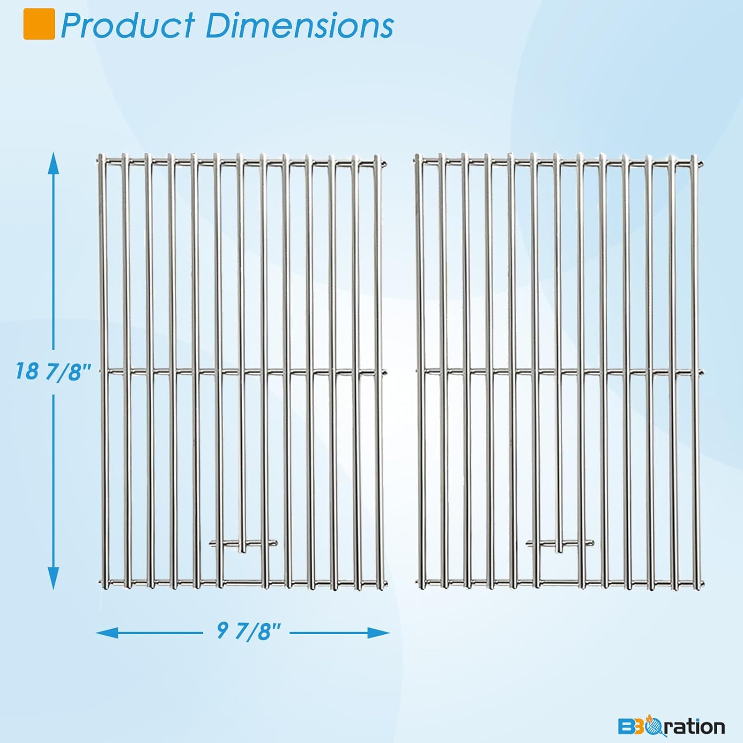 Replacement Parts for Kitchen Aid 2-Burner Gas Grill 720-0819 720-0819A 720-0819G 720-0819GH 720-0819GL 730-0819 730-0819A 730-0819G Grill Grate for Kitchenaid Grill Parts
