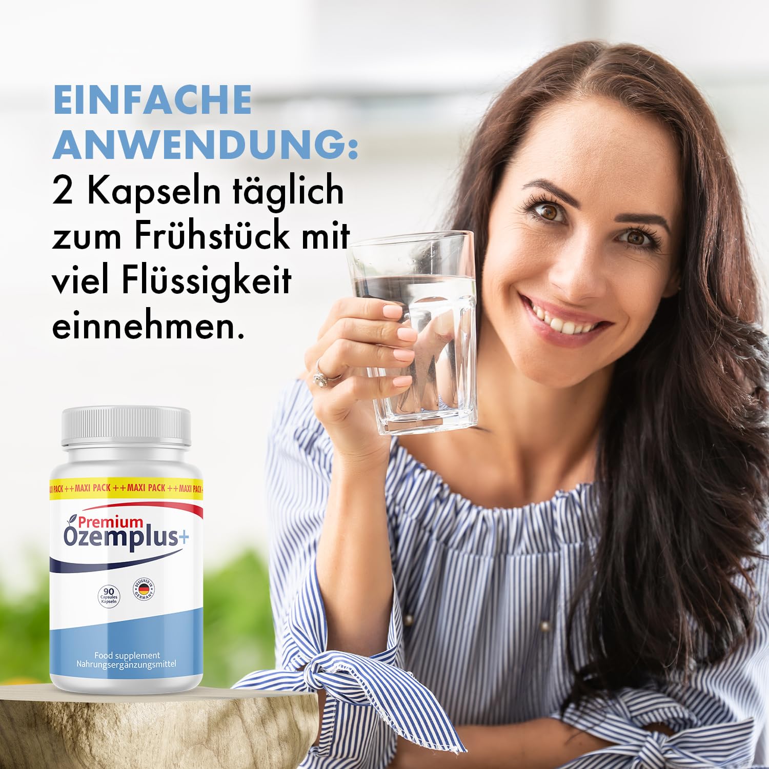 Premium Ozemplus+ Kapseln | Mit Apfelessig & Pflanzenextrakten | 90 Kapseln