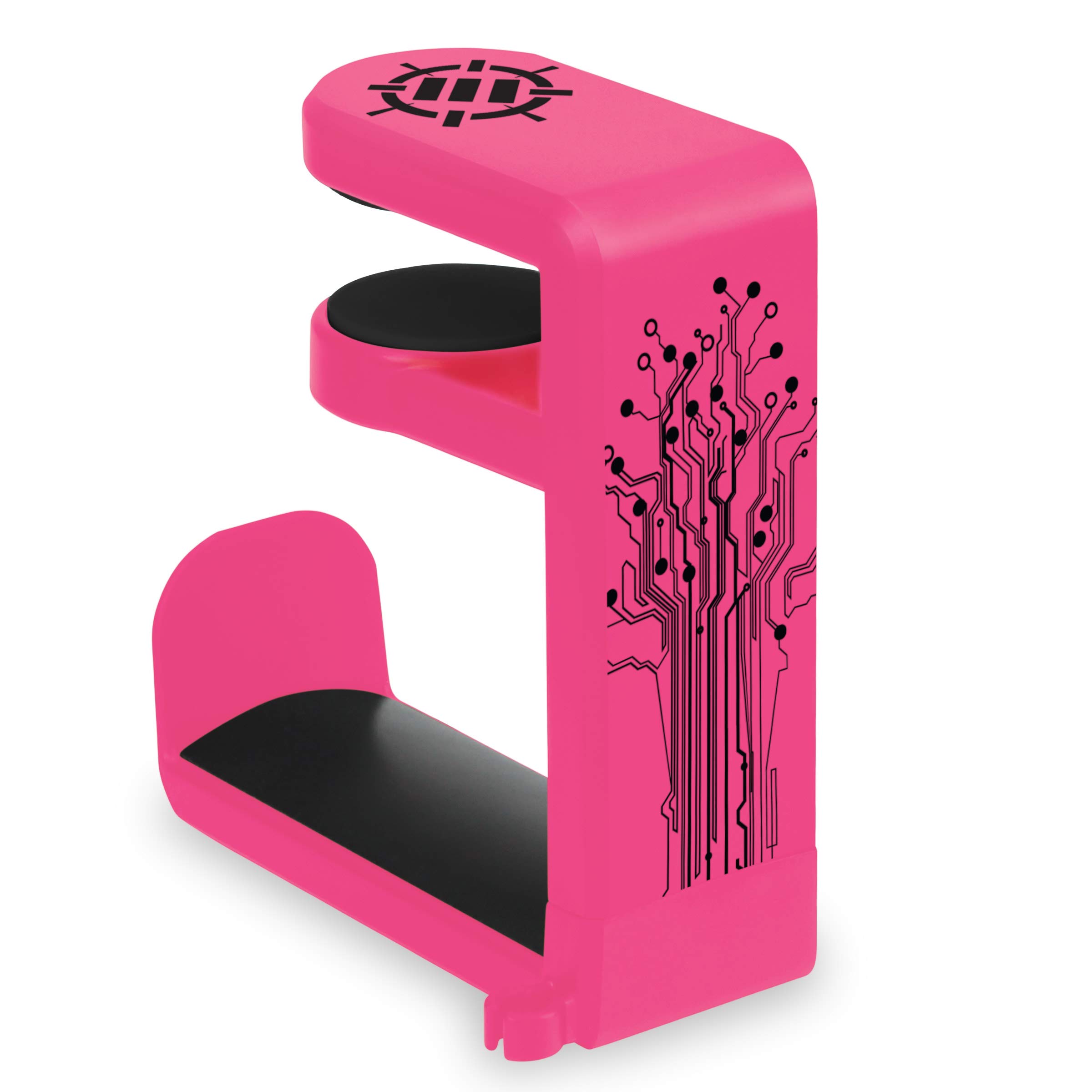 ENHANCE Supporto per Cuffie Gaming - Supporto Cuffie da Tavolo con Braccio Rotante Regolabile 360, Morsetto per Scrivania sul Design, Misura Universale e Organizer per Clip per Cavo Integrato - Rosa