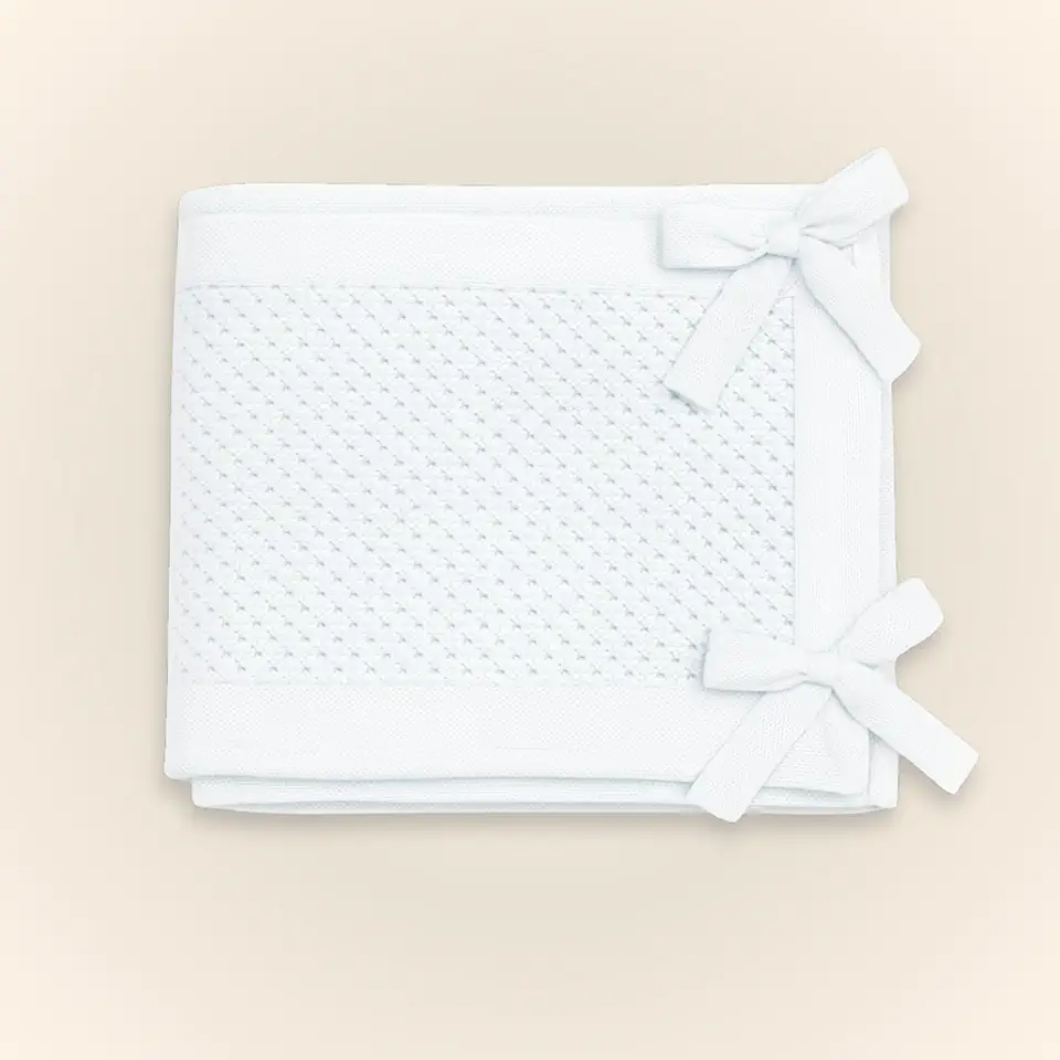 Tela Protetora de Berço Respirável 4 Lados Flow em Tricot de Algodão Sustentável Branco – Aime Baby