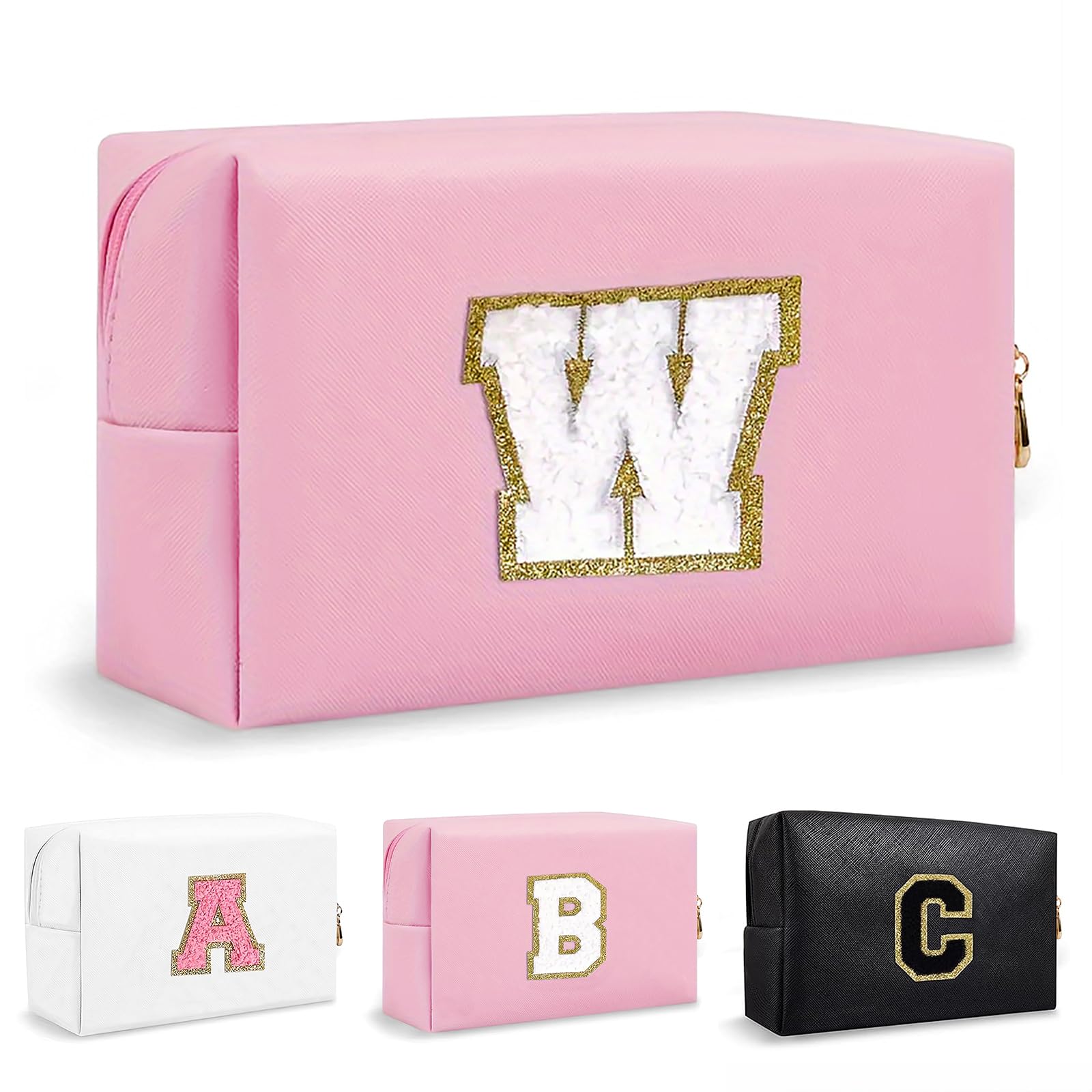 Bolsa de Maquillaje, Bolsa de Cosméticos Impermeable de Viaje, PU Cuero, Neceser de Baño, Bolsa De Aseo Y Almacenamiento para Mujer,Cosas Preppy para niñas Adolescentes (Letra A-Z) — view 141