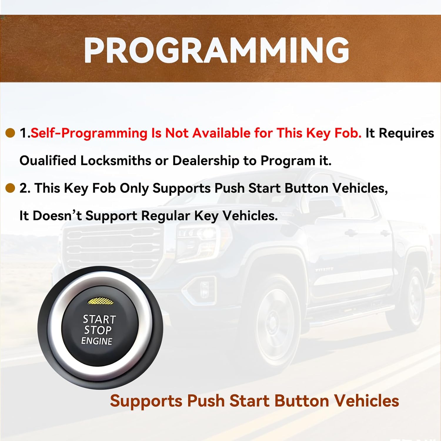 Smart Car Key Fob Replacement for GMC Sierra 1500 2500 3500 Chevy Silverado Truck 2022 2023 2024 2025 Keyless Entry Remote Control 433Mhz YG0G21TB2 13548440 13548437 2PCS