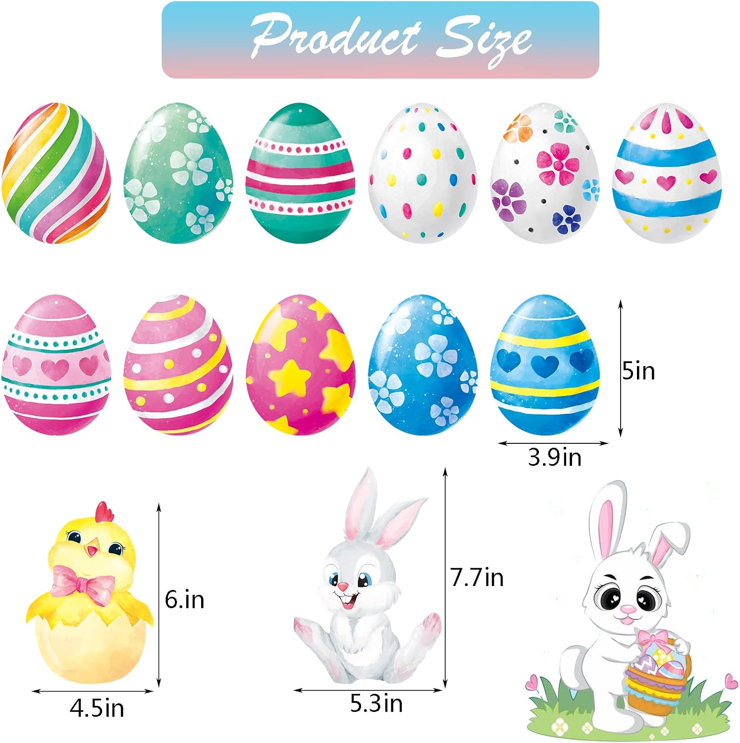 FRIDAY NIGHT 30pcs Easter Hanging Swirl Decorations Cute Bunny Eggs Party Decor for School Office Indoor Supplies Gifts Spring Home Decor