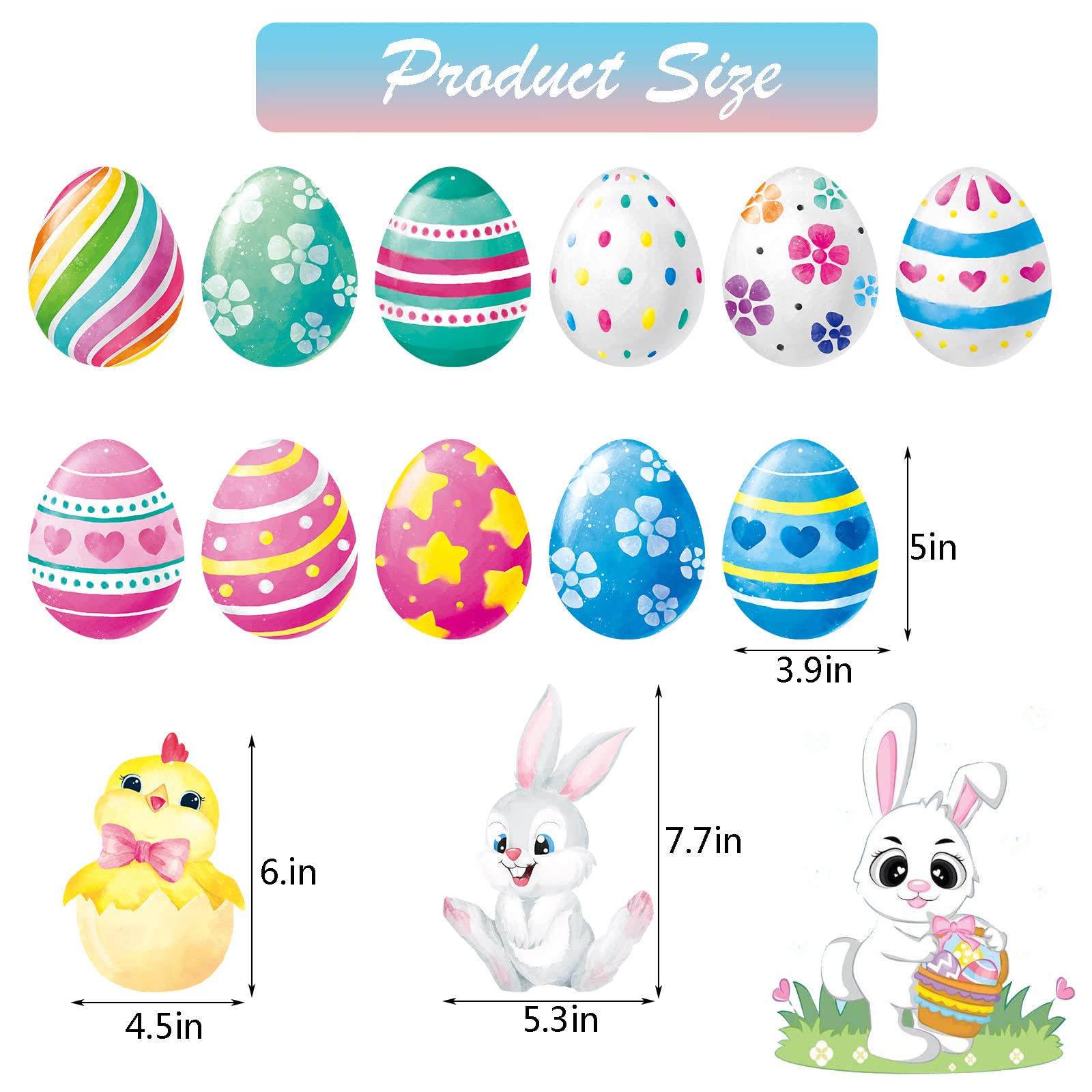 FRIDAY NIGHT 30pcs Easter Hanging Swirl Decorations Cute Bunny Eggs Party Decor for Kids School Office Indoor Supplies Gifts Spring Home Decor