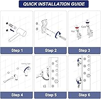 Vista 9 de ROVATE Sistema de panel de ducha tipo cascada, torre de ducha de acero inoxidable 304 con 5 chorros de masaje de cuerpo de lluvia y 3