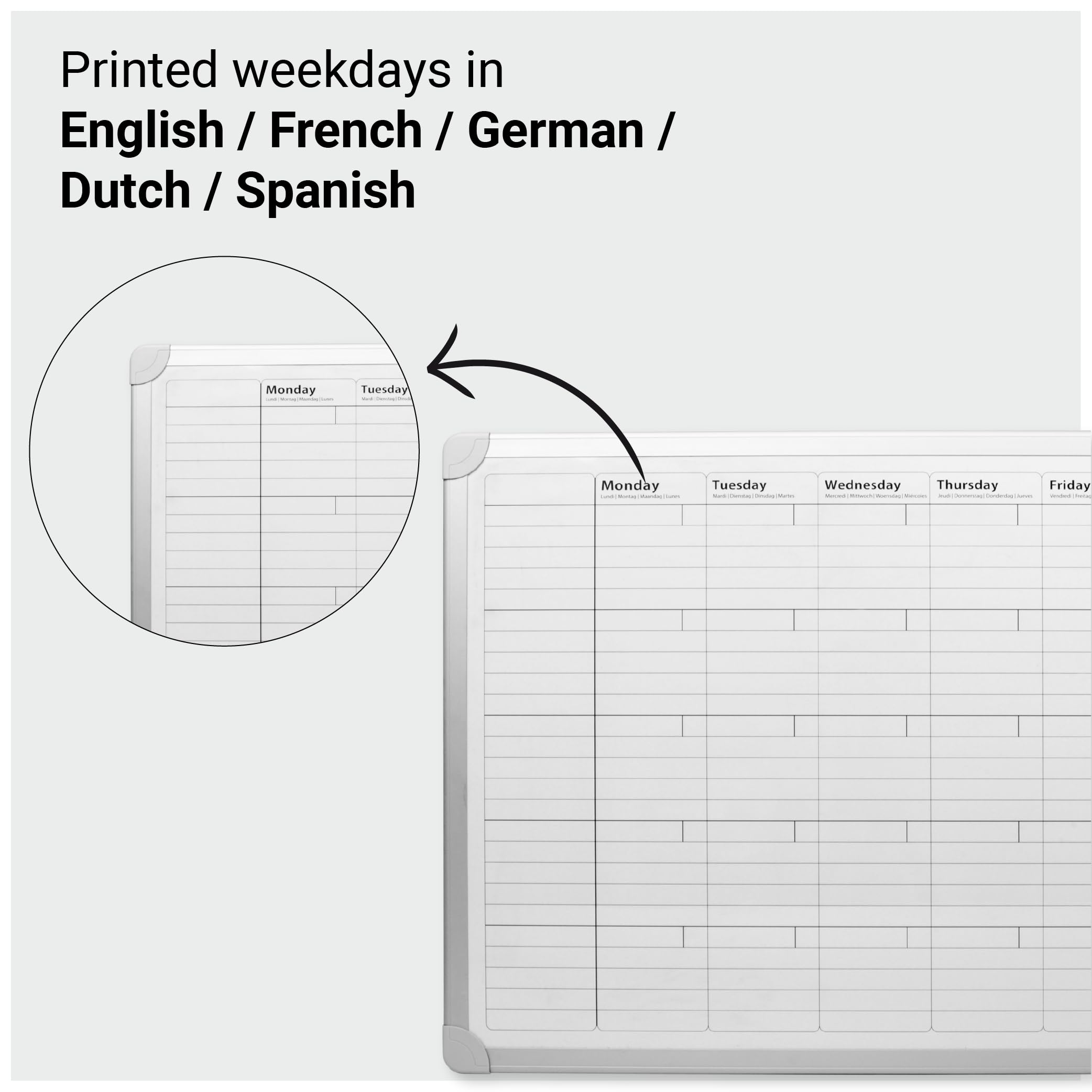 DESQ Planning mensuel - Magnétique, 60 x 90 cm, Cadre en aluminium, Business Classy Design, Français