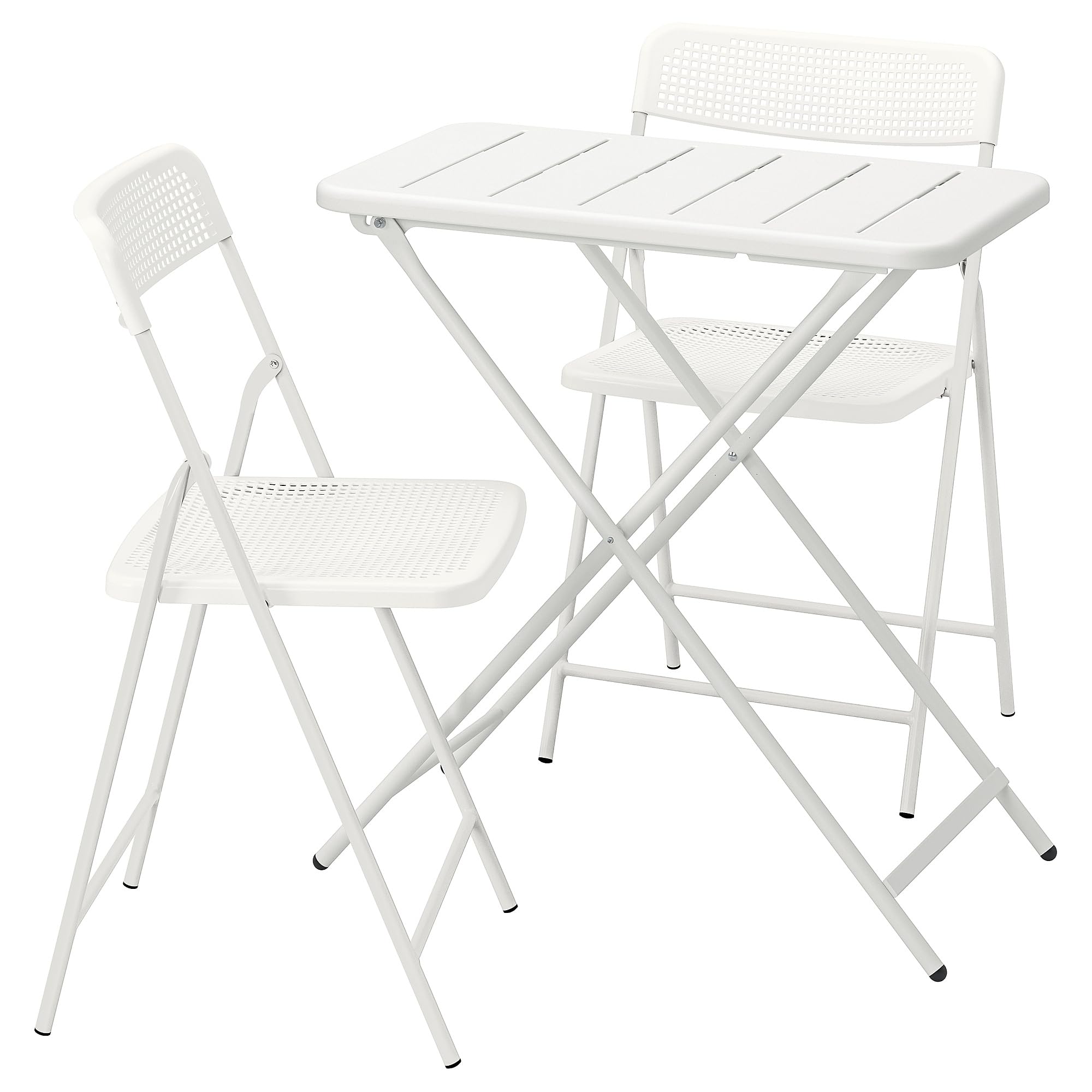 TORPARÖ Table et 2 chaises pliantes blanc Ensemble bistrot balcon 70x42 cm