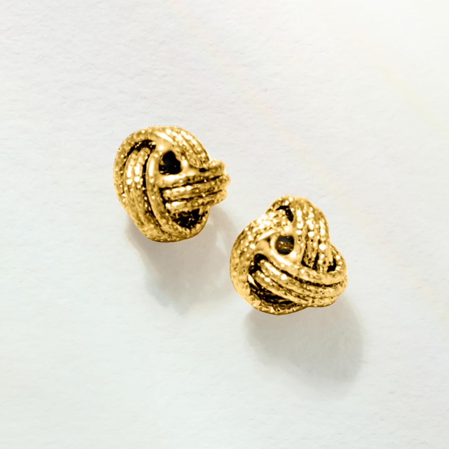 Ross-Simons Italian 14kt Yellow Gold Textured Love Knot Stud Earrings - Image 6