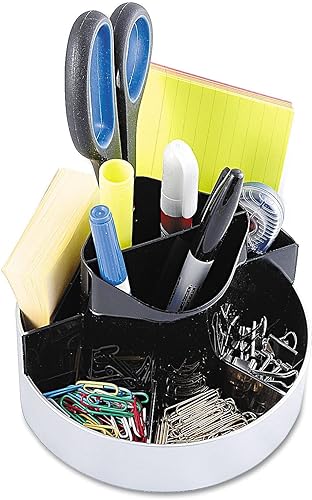 Miniatura 2 de Kantek ORG620 Organizador de escritorio giratorio, plástico, 6 x 5 34 x 4 12, negroplata