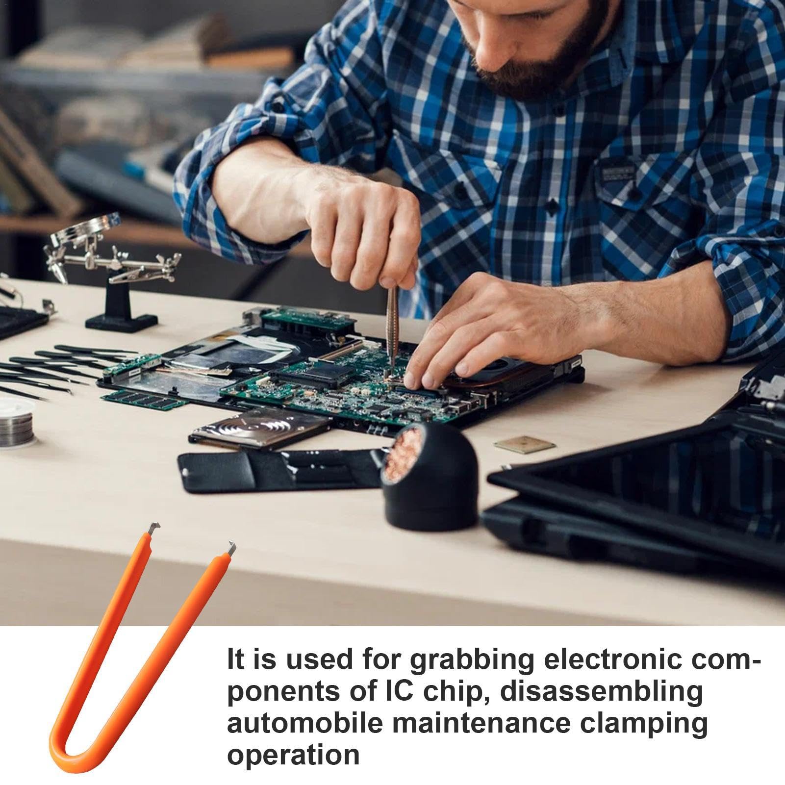 LATAFA Pinzette Per Chip IC - Estrattore Di Chip IC | Estrattore Per Chip IC | Pinzetta Per Inserimento Ed Estrazione Auto In Acciato