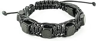 Genuine Shungite Shambhala Macrame and Arachne Bracelet | Shungite Stone Jewelry for Men Women | Natural Black Stone Macrame Hand-Made Crystal Jewelry