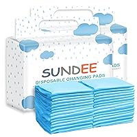Vista 15 de Cambiador desechable para bebé, paquete de 25 almohadillas suaves de tela no tejida transpirable impermeable, protector de colchón portátil a prueba