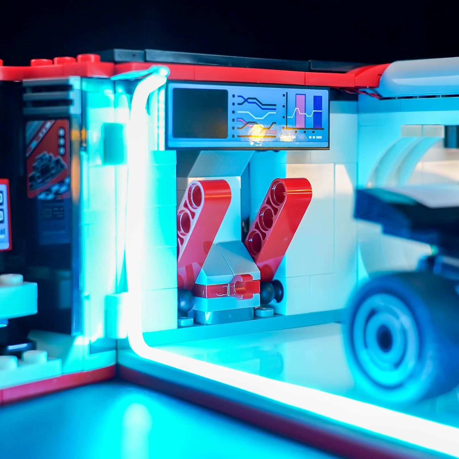 LED Lighting Compatible with Lego F1 Garage & Mercedes-AMG & Alpine Cars 60444, Light Kit Compatible with Lego 60444, NOT Included The Model Set