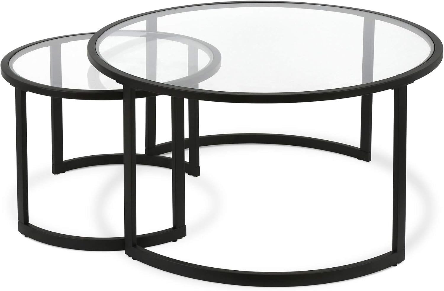 Mitera Round Nested Coffee Table in Blackened Bronze