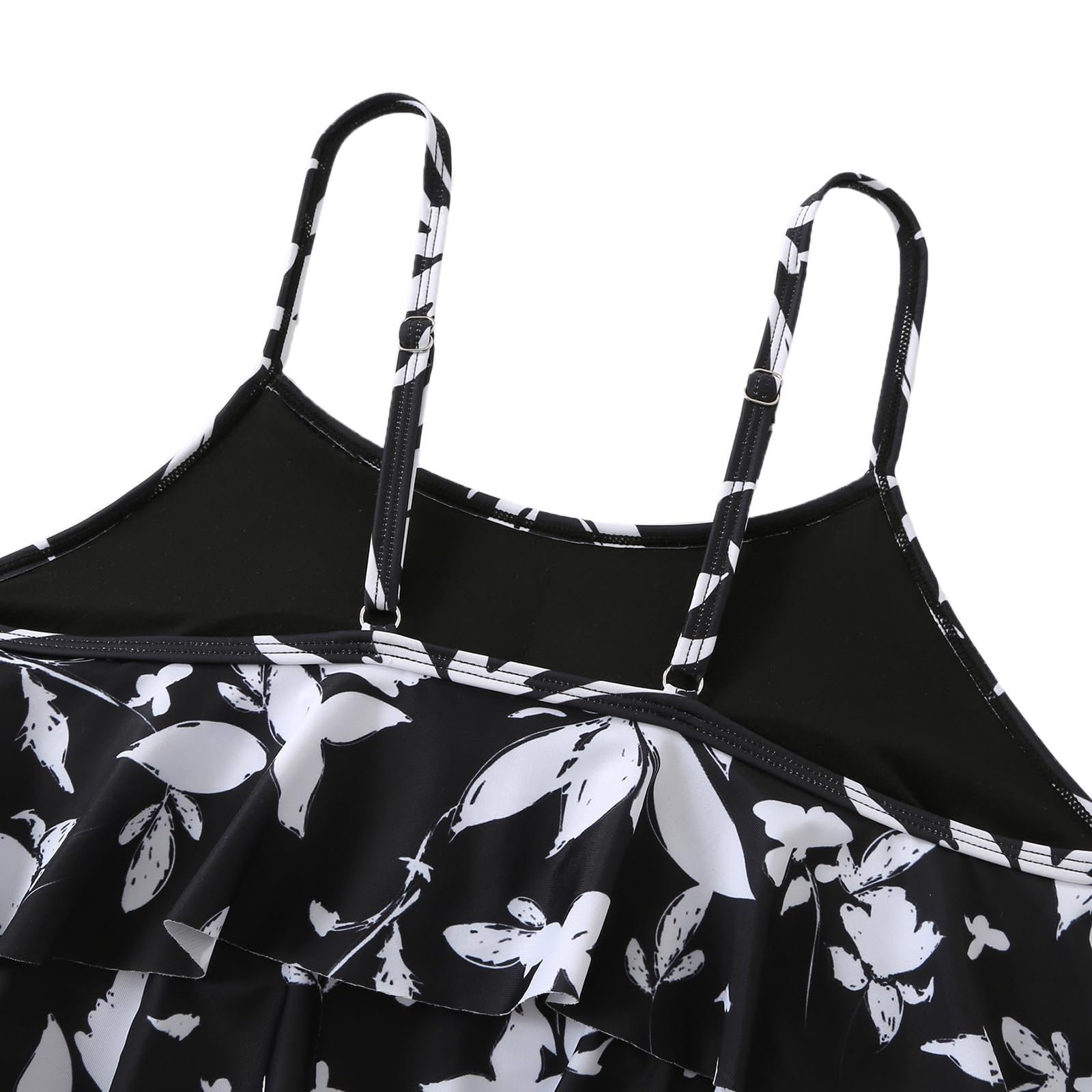 Femmes Deux Pièces Taille Haute Maillots De Bain Tankini Ensembles À Volants Ruché Costume De Natation